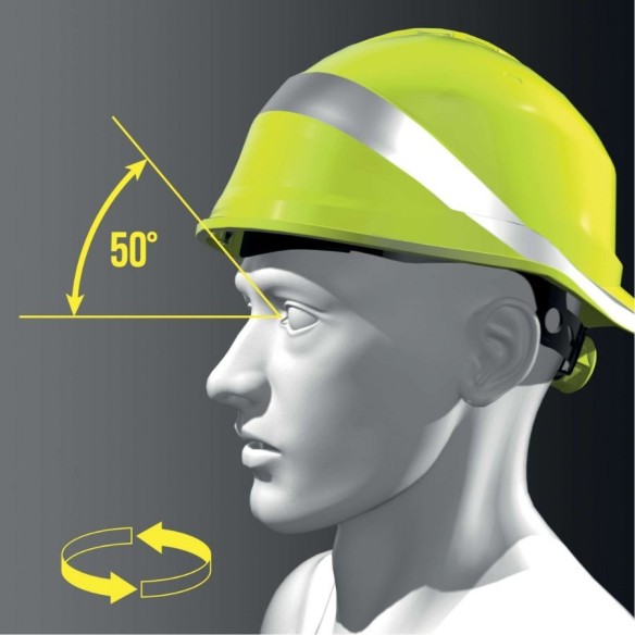 Casque de chantier DIAMOND VI WIND jaune fluor