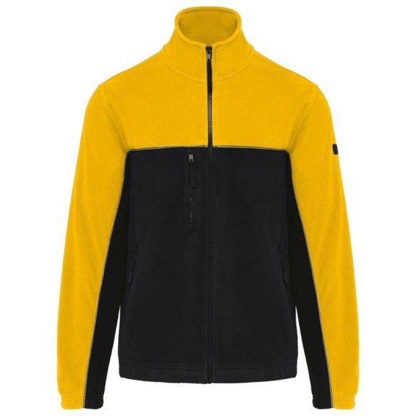 Bicolor microfleece jacket black/yellow