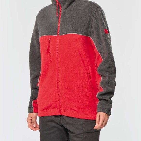 Veste micropolaire bicolore WP noir/gris