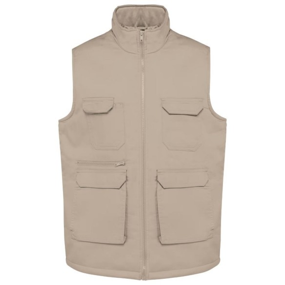 Gilet multipoches matelassé unisex beig