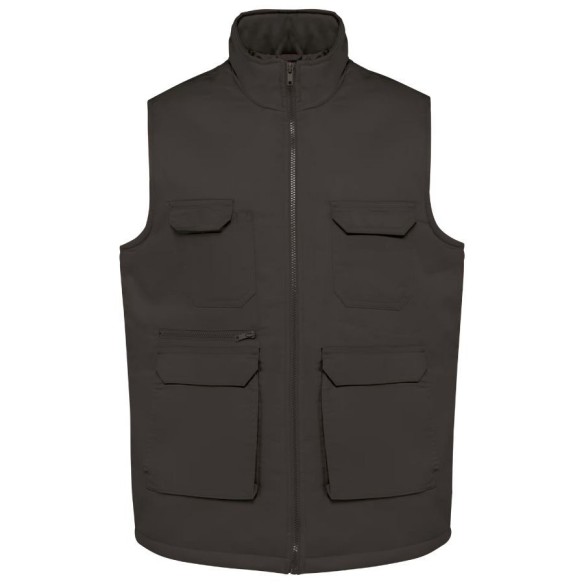 Padded multi-pocket vest unisex dark grey 2