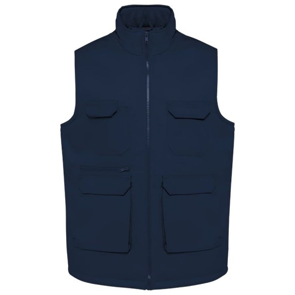 Padded multi-pocket vest unisex navy