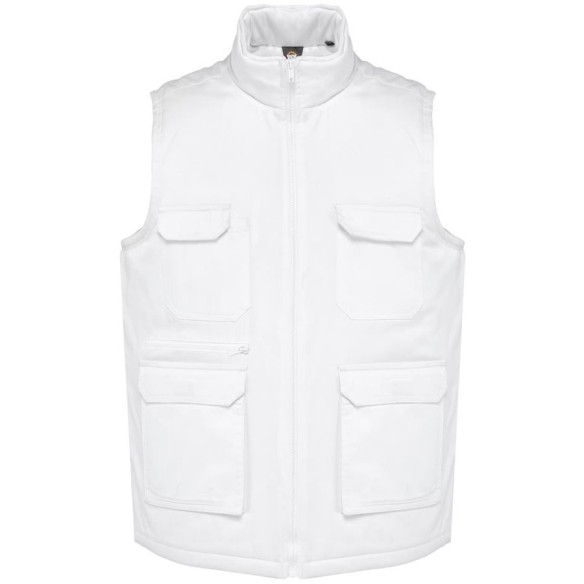 Padded multi-pocket vest unisex white