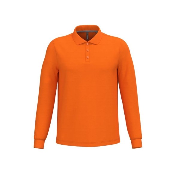 Polo manga larga hombre Kariban naranja