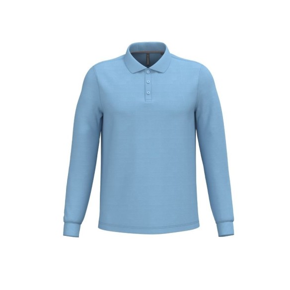 Polo màniga llarga home Kariban blau cel