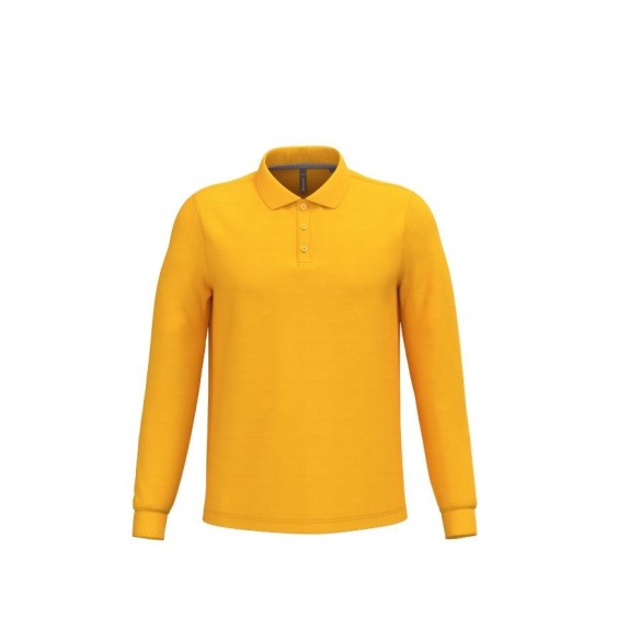 Men’s long sleeve polo shirt Kariban yellow