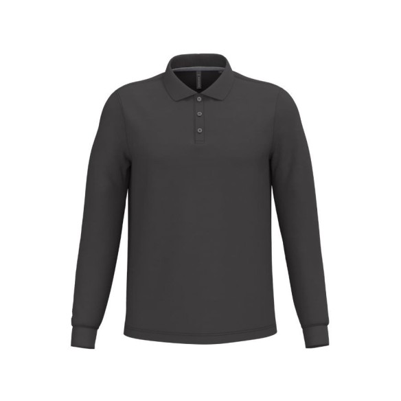 Men’s long sleeve polo shirt Kariban sky blue