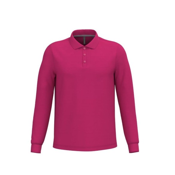 Polo màniga llarga home Kariban fucsia