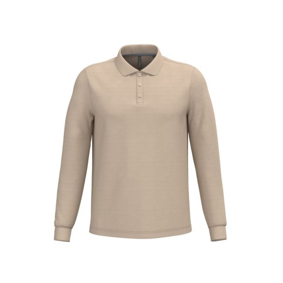 Polo manga larga hombre Kariban beig