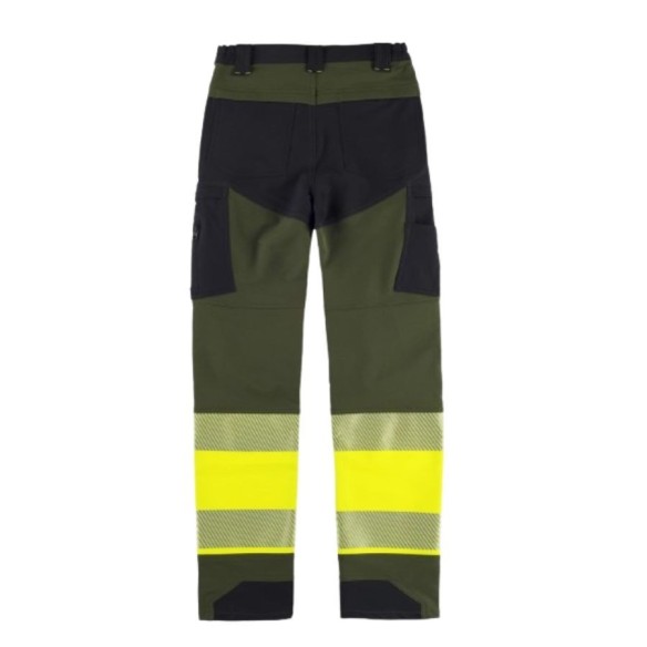 Pantalón elástico tricolor de alta visibilidad C3555 verde 2