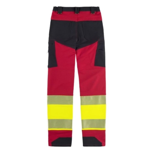 Pantalón elástico tricolor de alta visibilidad C3555 rojo 2