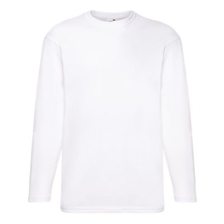 T-shirt long sleeves F.Loom 100% cotton white