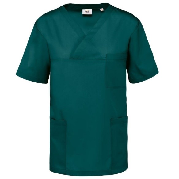 Short-Sleeve Poly-Cotton Unisex green Scrub Top