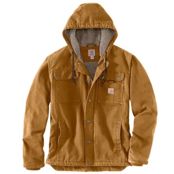 Carhartt Relaxed Fit Washed Duck Sherpa-Lined Utility Jacket brown