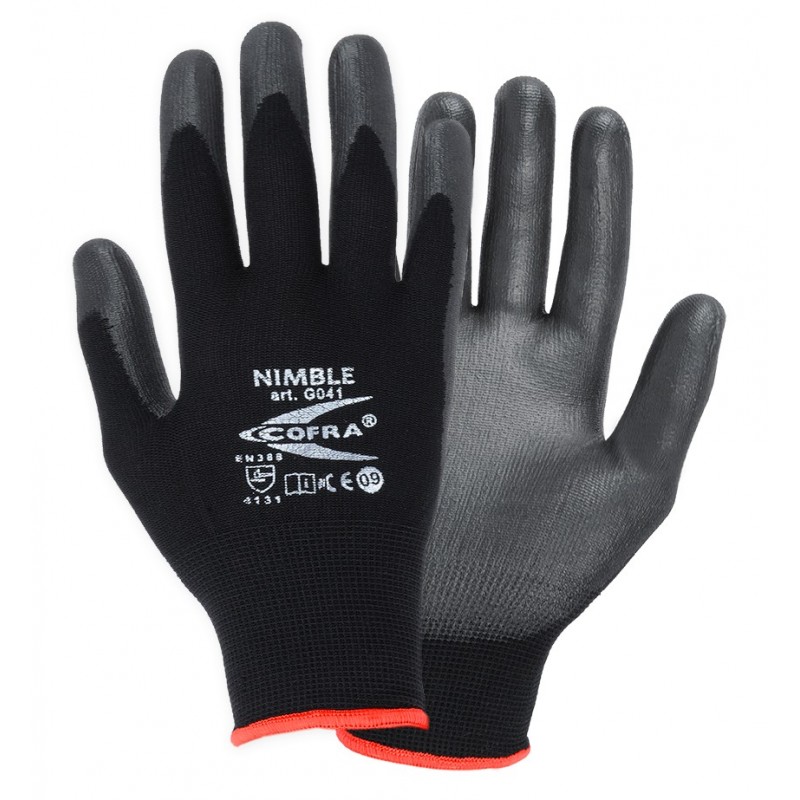 GUANTES COFRA NIMBLE (PU) PAQUETE 12 uds.