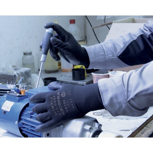 GUANTES COFRA NIMBLE (PU) PAQUETE 12 uds.