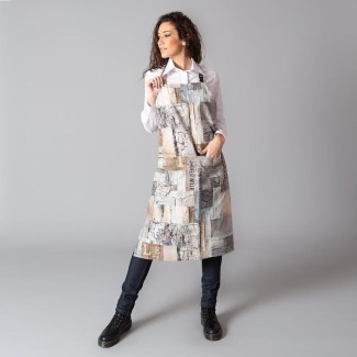 Printed Wood-Grain Apron 100% Cotton | Professional Veslab