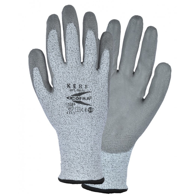 GUANTES ANTICORTE COFRA KERF (PU) Paquete 12 uds.