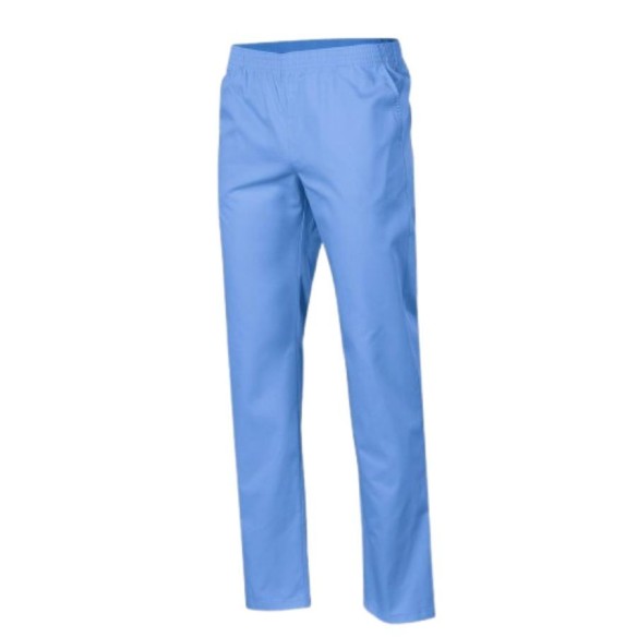 Pantalón Básico de Sarga con Goma entera azul celeste