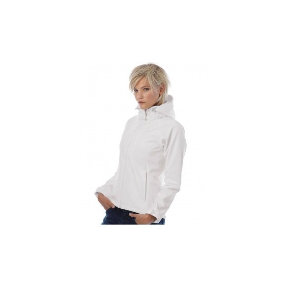 CHAQUETA SOFTSHELL B&C SEÑORA CON CAPUCHA