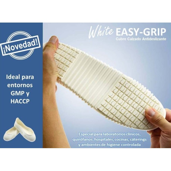 cubre calzado antideslizante easy-grip blanco 1