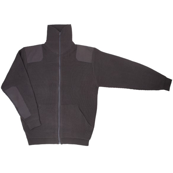 CHAQUETA DE PUNTO GRUESO CON REFUERZOS Y CREMALLERA